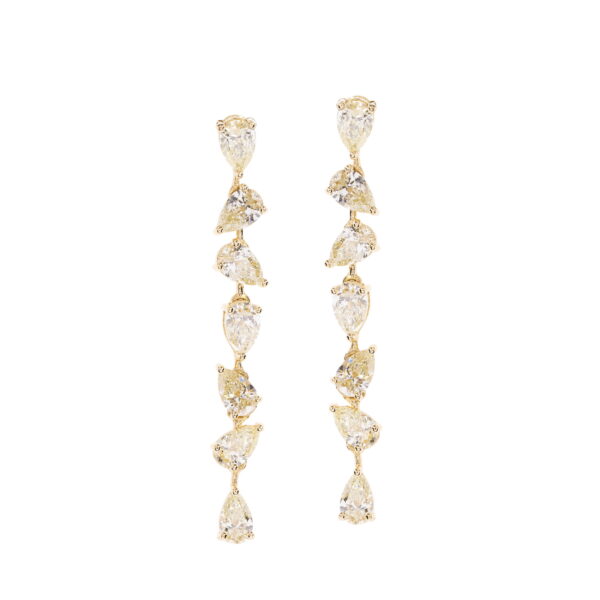 Yellow Diamond Cascade Earrings