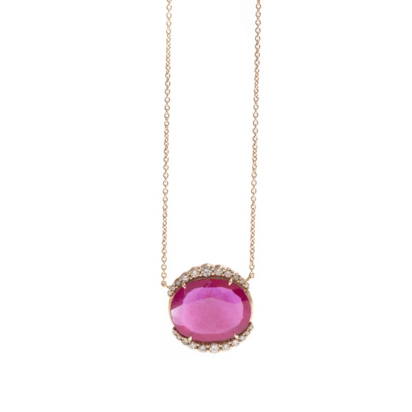 Ruby and Champagne Diamond Necklace