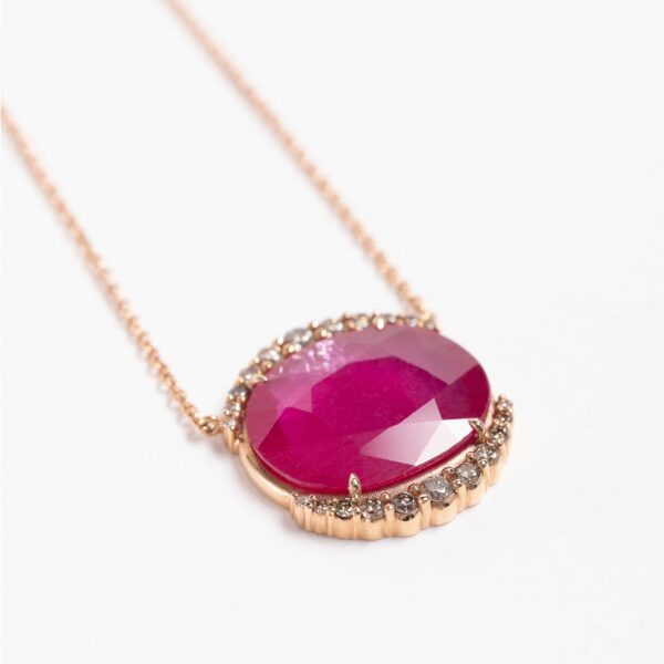 Ruby and Champagne Diamond Necklace - Image 2