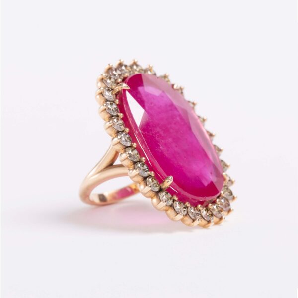 Unique Ruby and champagne Diamond ring - Image 4